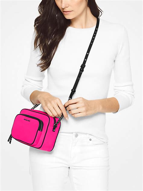 michael kors leila camera bag|Michael Kors Leila Nylon Camera Bag (Rose) .